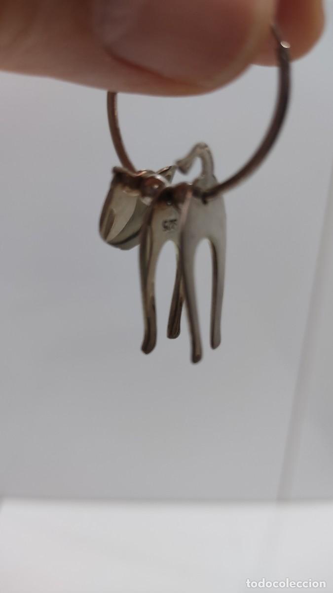 Joyeria: 627 PENDIENTES DE PLATA, CON FORMA DE GATO - Foto 7