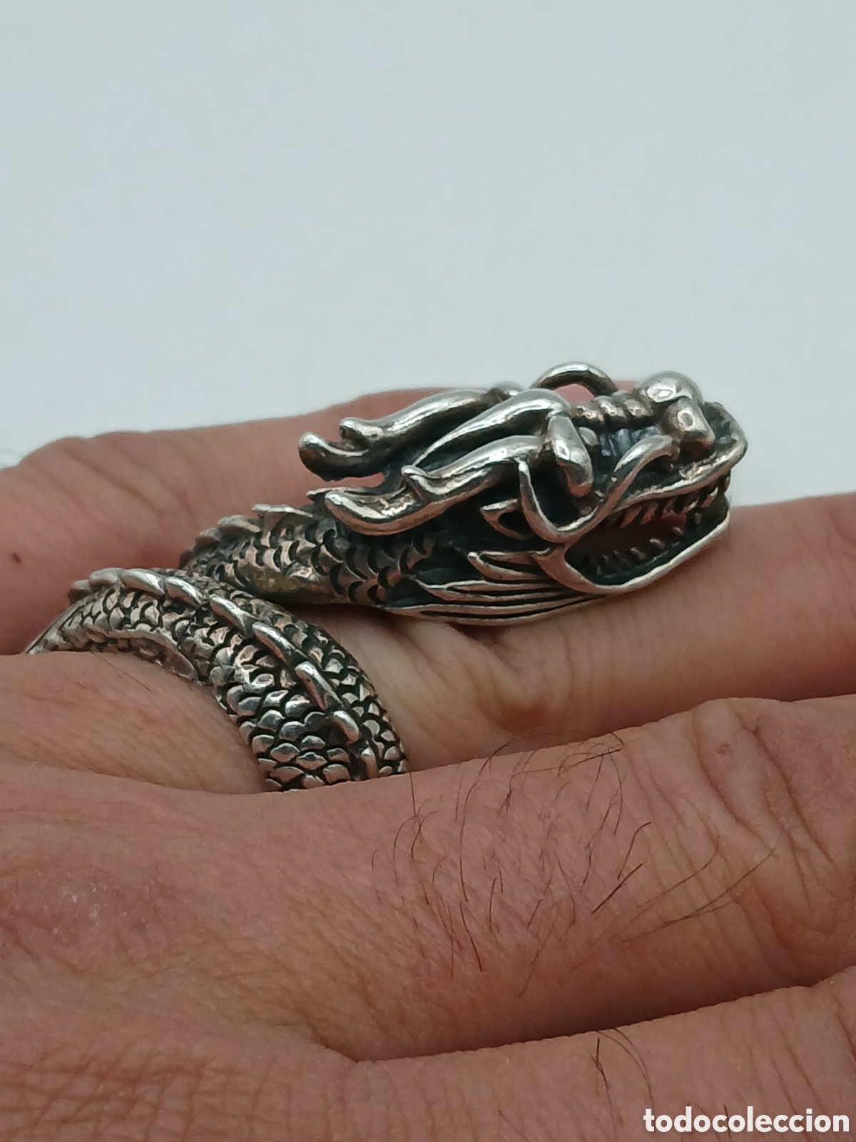 Joyeria: Anillo ajustable plata 925mls Gran tama&ntilde;o. Drag&oacute;n - Foto 4