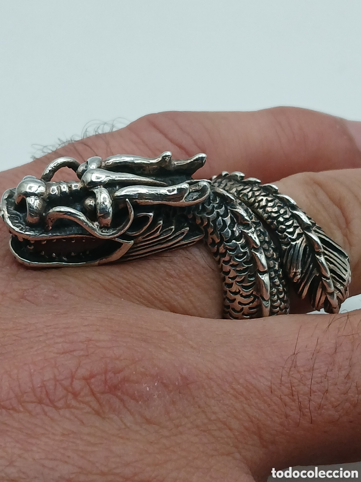 Joyeria: Anillo ajustable plata 925mls Gran tama&ntilde;o. Drag&oacute;n - Foto 5