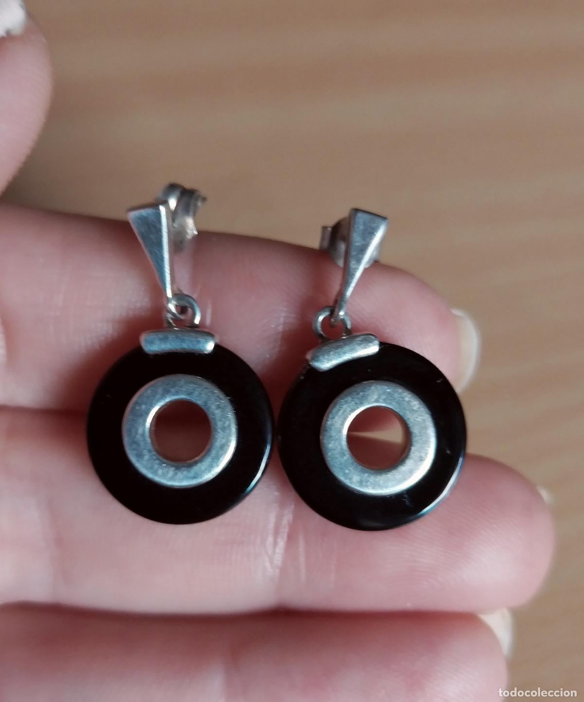 Joyeria: Pendientes de plata de ley 925 m. contrastada, con Onix. - Foto 1