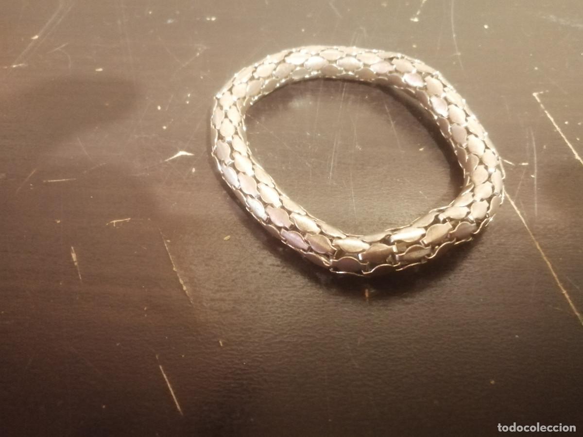 Joyeria: Pulsera el&aacute;stica de malla tejida plateada vintage - Foto 1