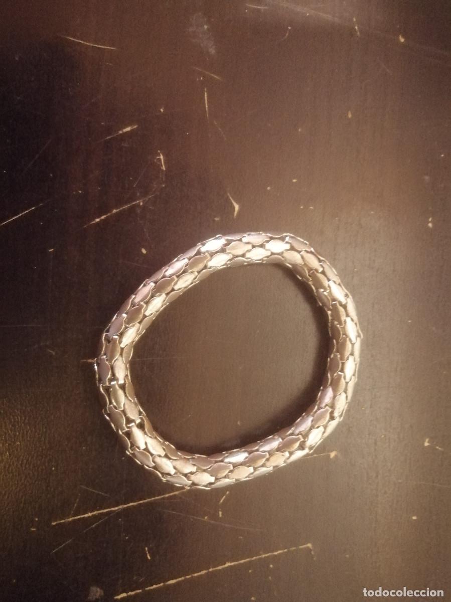 Joyeria: Pulsera el&aacute;stica de malla tejida plateada vintage - Foto 2