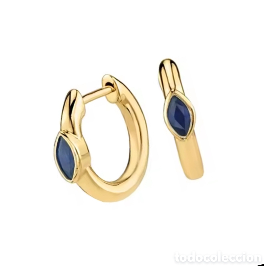 Joyeria: PRECIOSOS PENDIENTES CON CIRCONITAS AZULES. REF S5 MICAJ - Foto 1