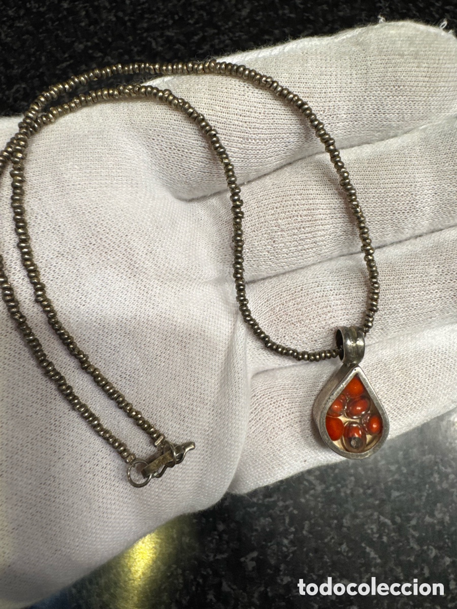 Joyeria: Plata cadena con colgante de coral. - Foto 3