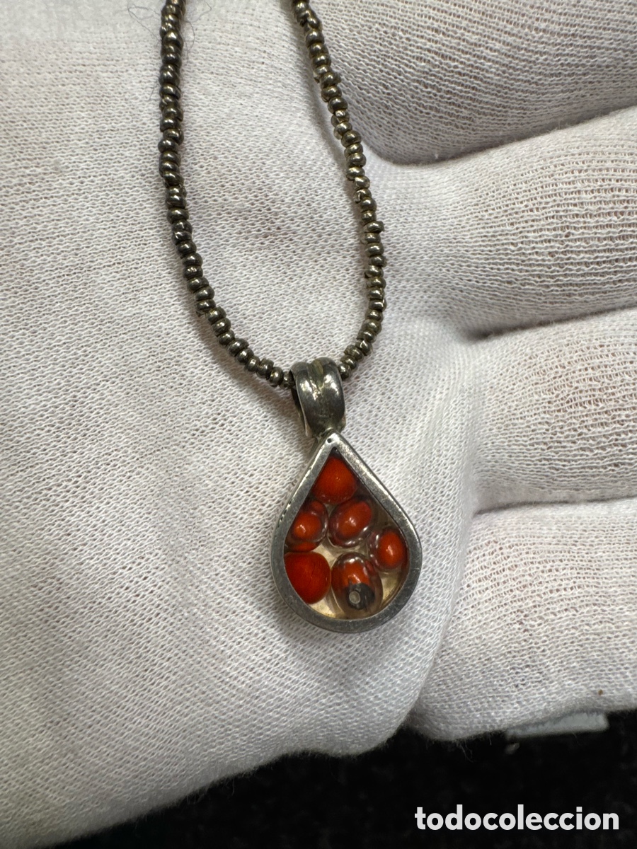 Joyeria: Plata cadena con colgante de coral. - Foto 2