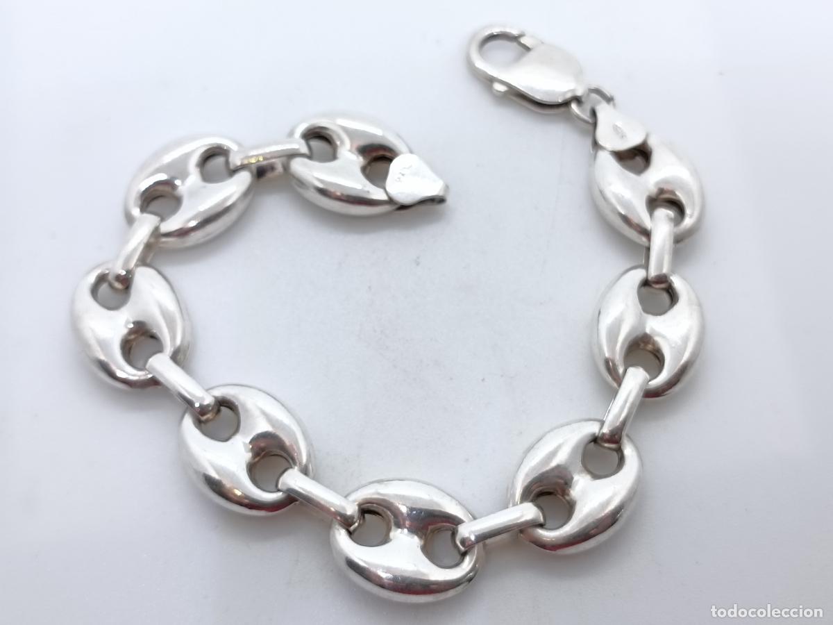 Joyeria: Excelente pulsera de lujo en plata de ley contrastada con calabrotes - Foto 2