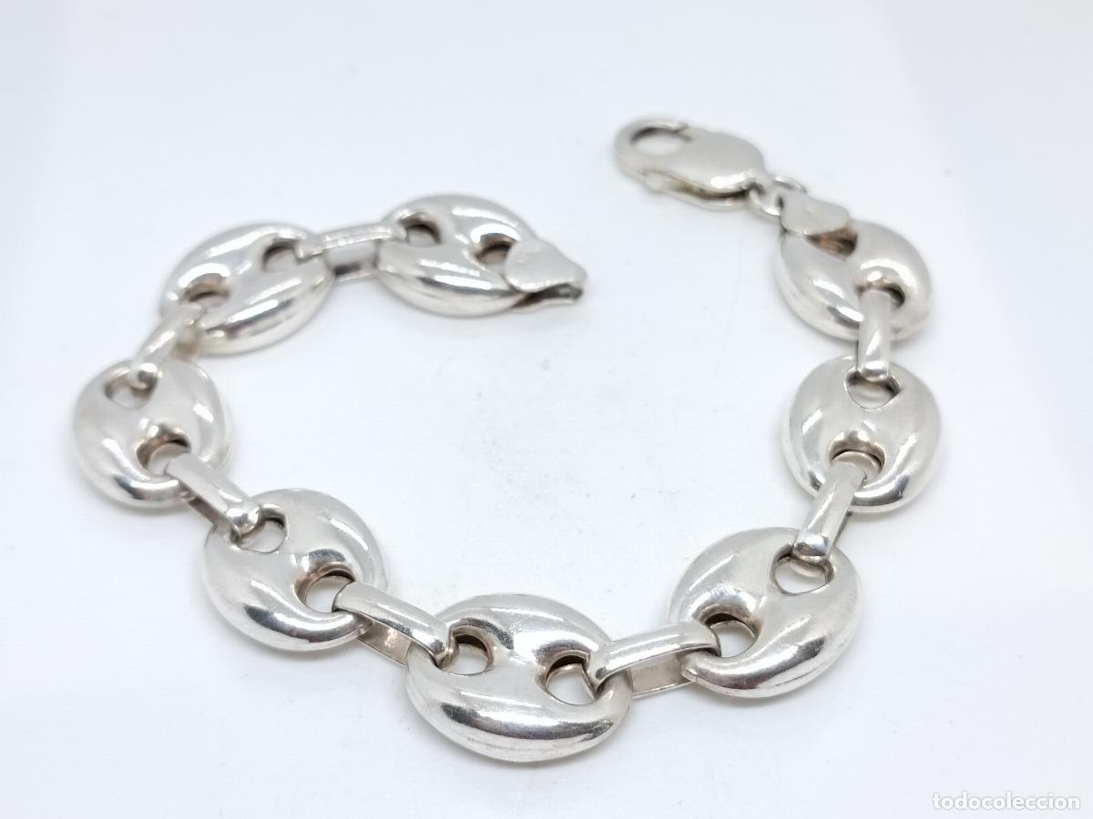 Joyeria: Excelente pulsera de lujo en plata de ley contrastada con calabrotes - Foto 3