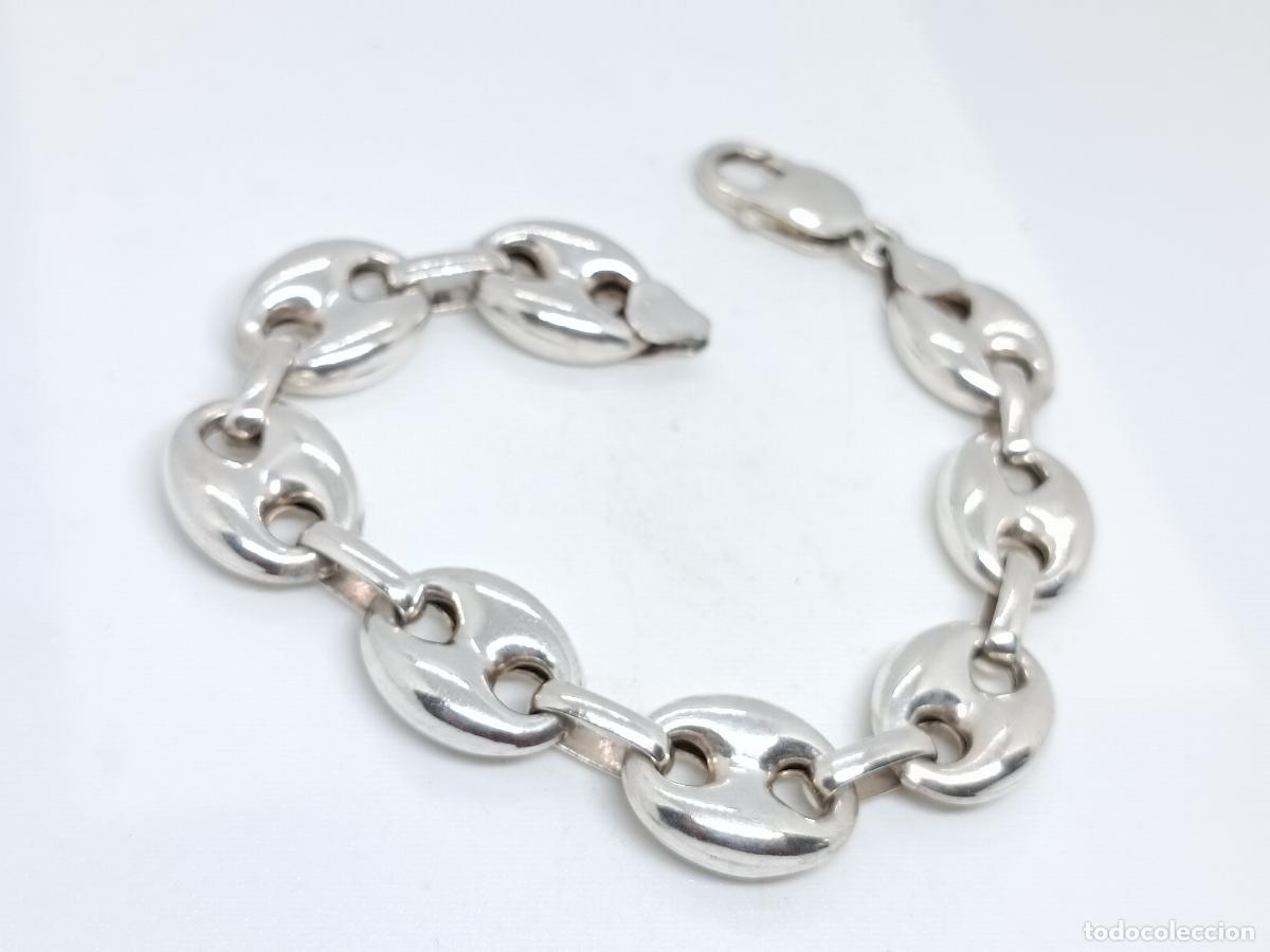 Joyeria: Excelente pulsera de lujo en plata de ley contrastada con calabrotes - Foto 4