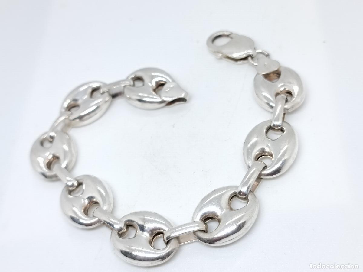 Joyeria: Excelente pulsera de lujo en plata de ley contrastada con calabrotes - Foto 5