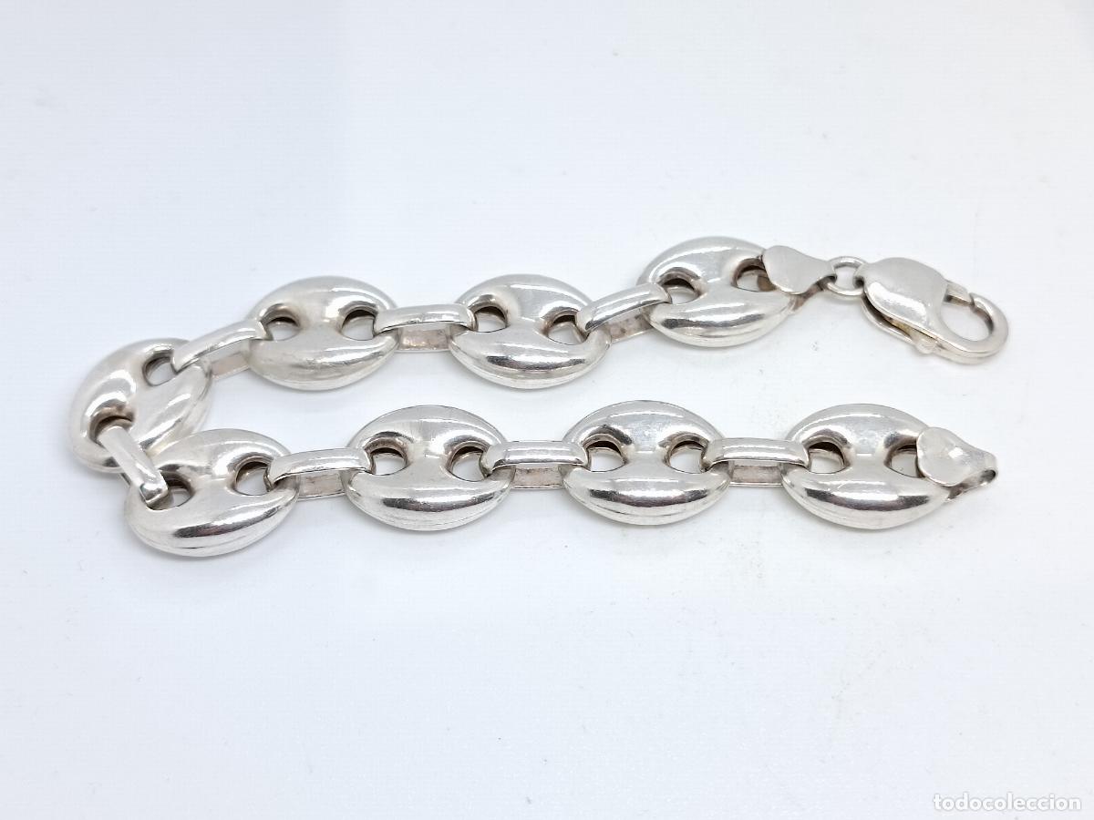 Joyeria: Excelente pulsera de lujo en plata de ley contrastada con calabrotes - Foto 6