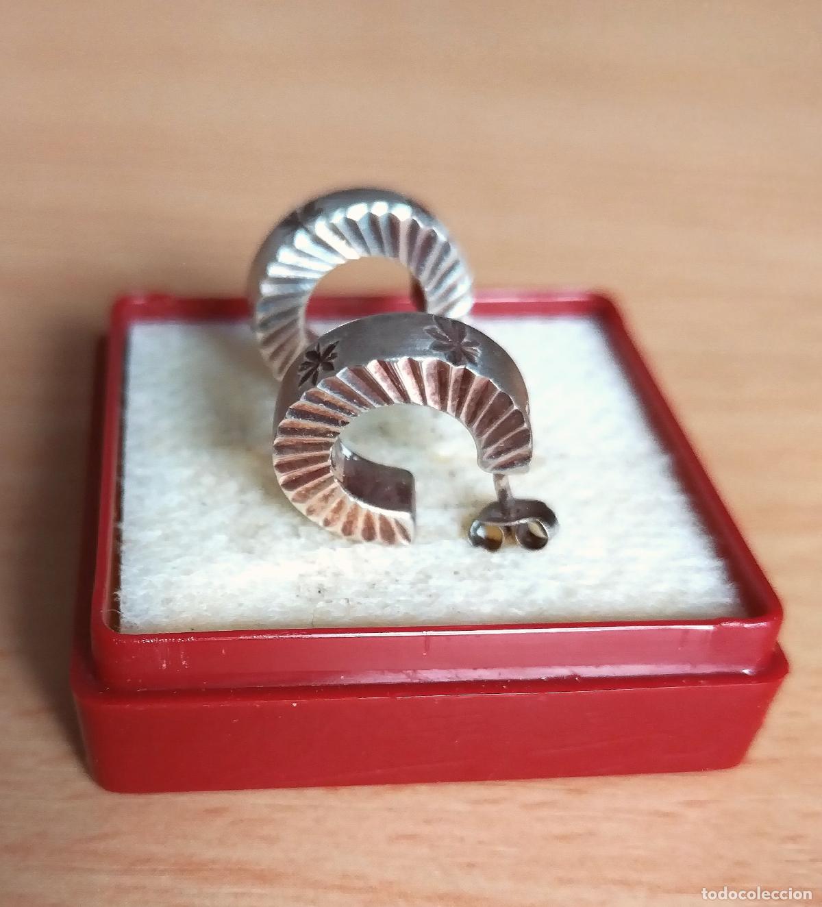 Joyeria: Antiguos pendientes de plata de ley, zarcillos. - Foto 3