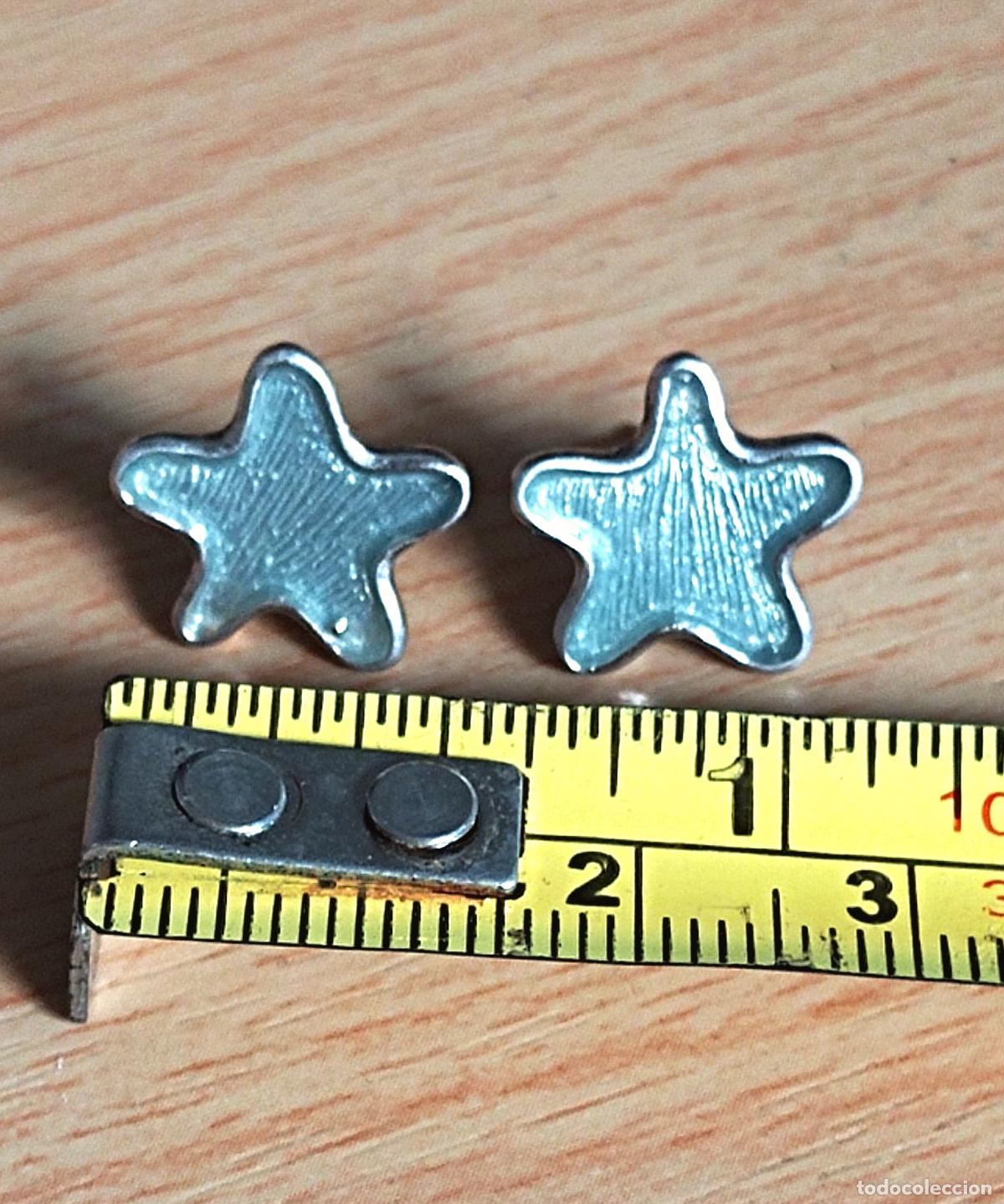Joyeria: Pendientes de plata de ley, 925 m. Forma de estrellas. Cierre de presi&oacute;n. - Foto 2