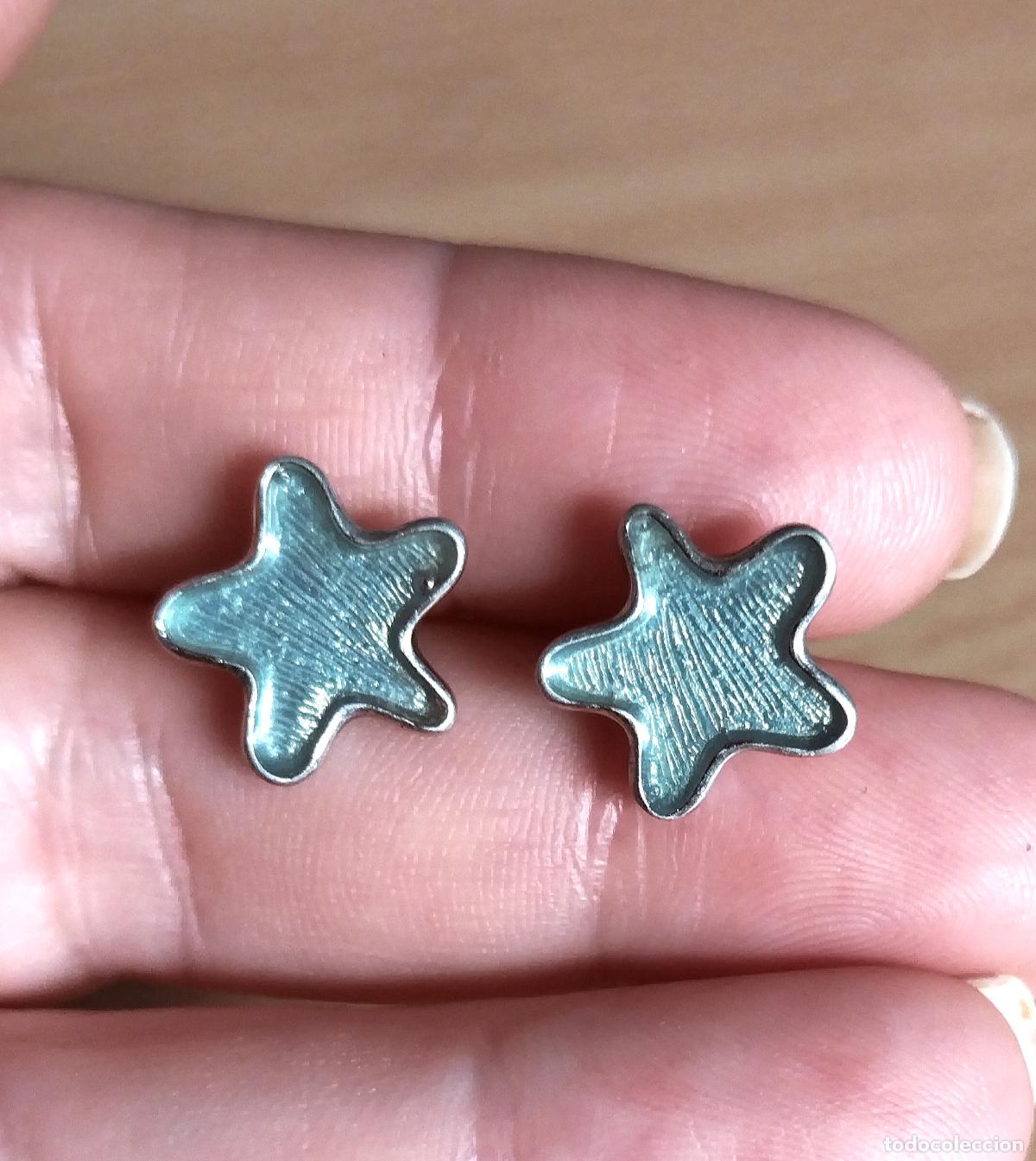 Joyeria: Pendientes de plata de ley, 925 m. Forma de estrellas. Cierre de presi&oacute;n. - Foto 4