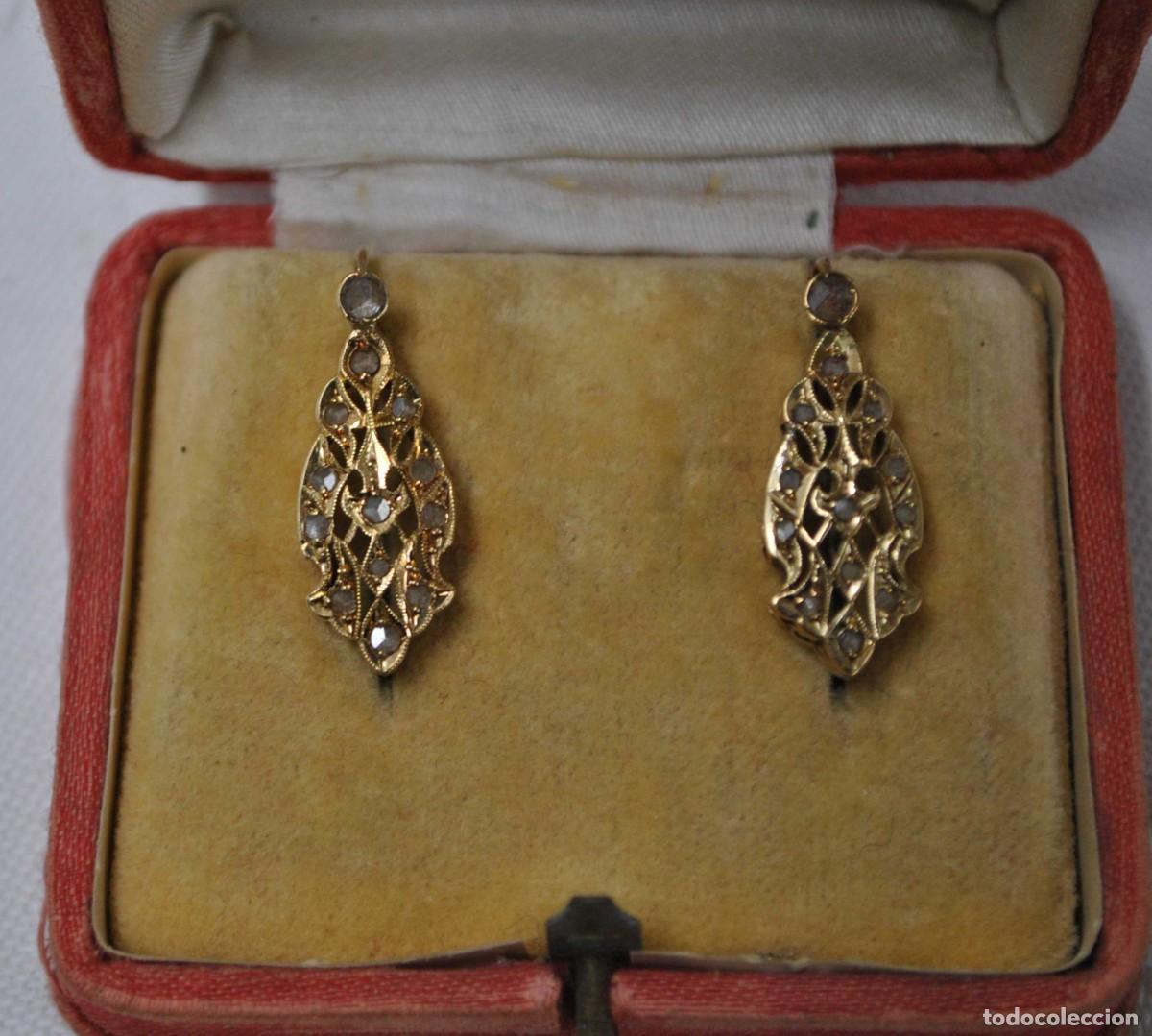 Joyeria: PENDIENTES ANTIGUOS DE ORO CON ESTUCHE ORIGINAL - Foto 3