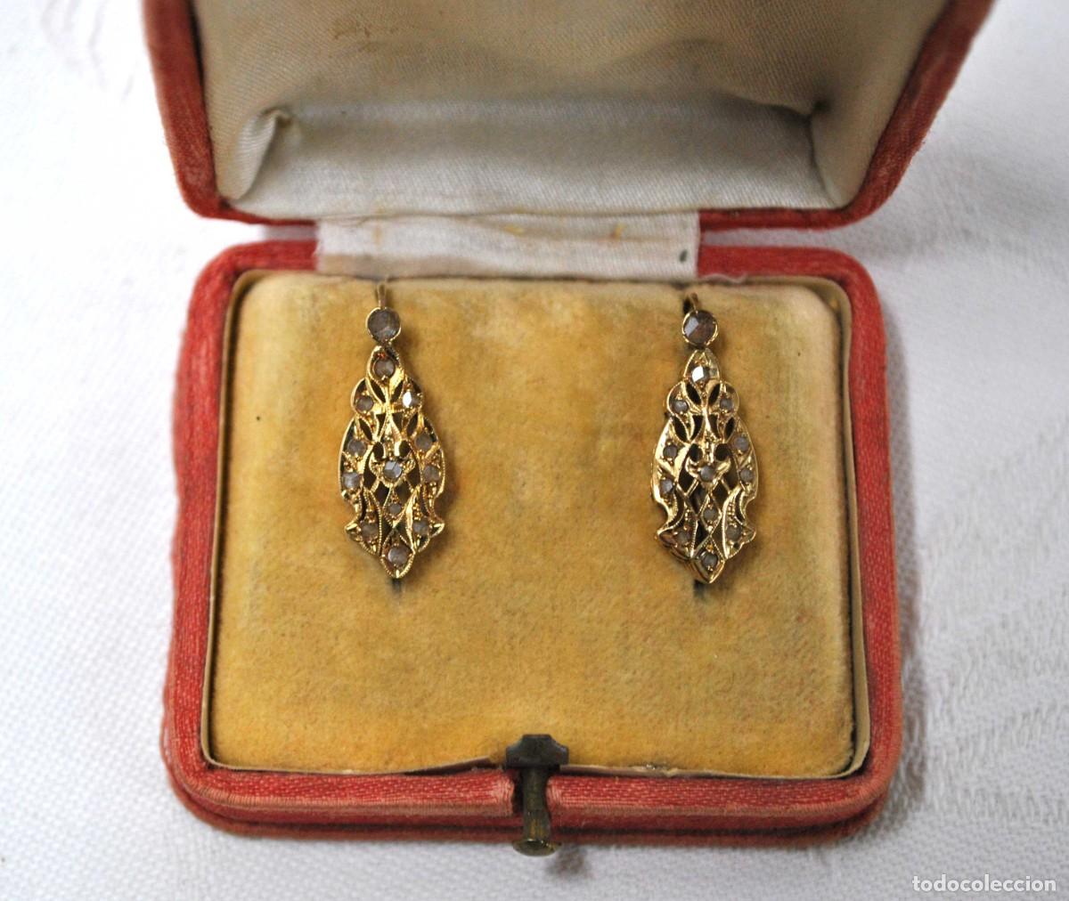 Joyeria: PENDIENTES ANTIGUOS DE ORO CON ESTUCHE ORIGINAL - Foto 4