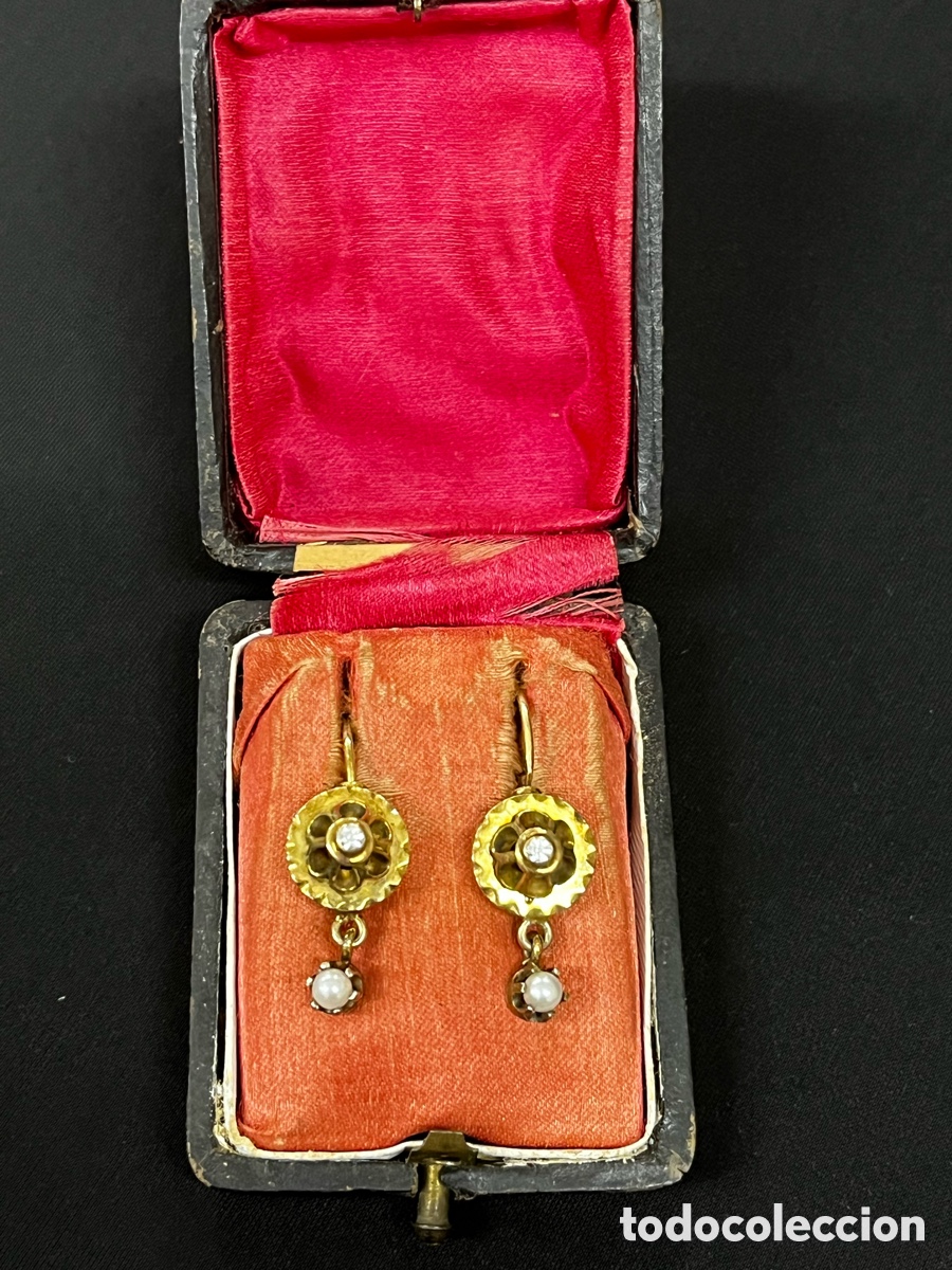 Joyeria: Antiguos pendientes mallorquines de oro. - Foto 1