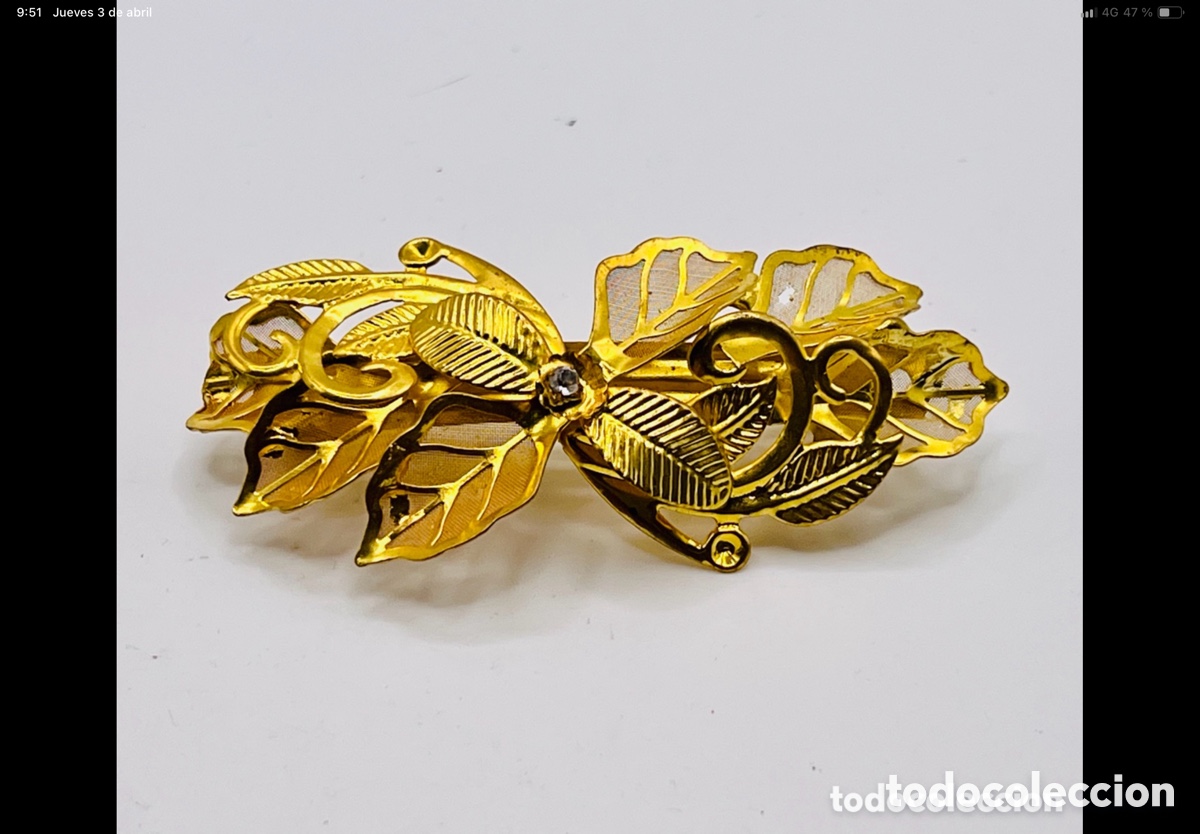 Joyeria: Broche Modernista Dorado - Foto 2
