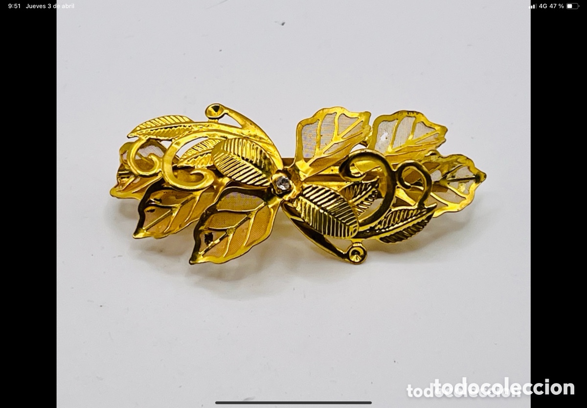 Joyeria: Broche Modernista Dorado - Foto 3