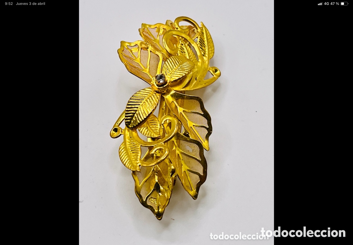 Joyeria: Broche Modernista Dorado - Foto 4