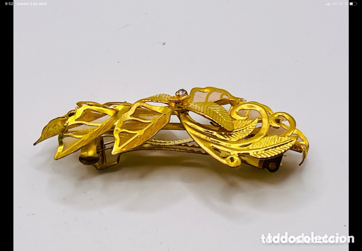 Joyeria: Broche Modernista Dorado - Foto 5