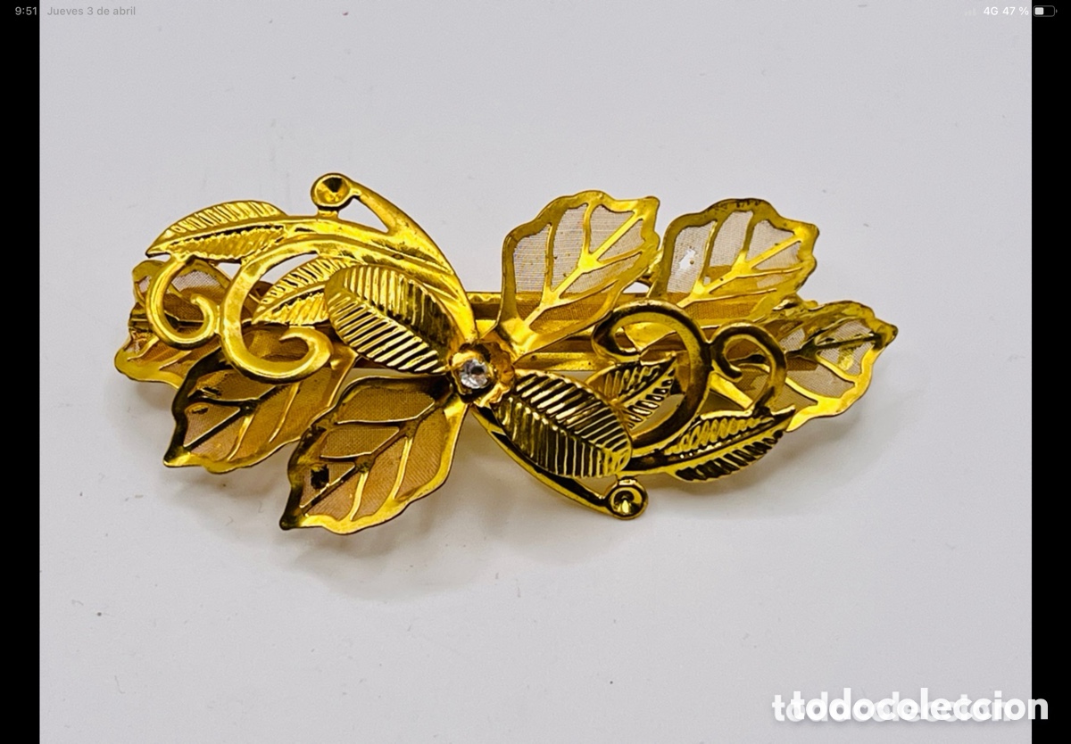 Joyeria: Broche Modernista Dorado - Foto 1