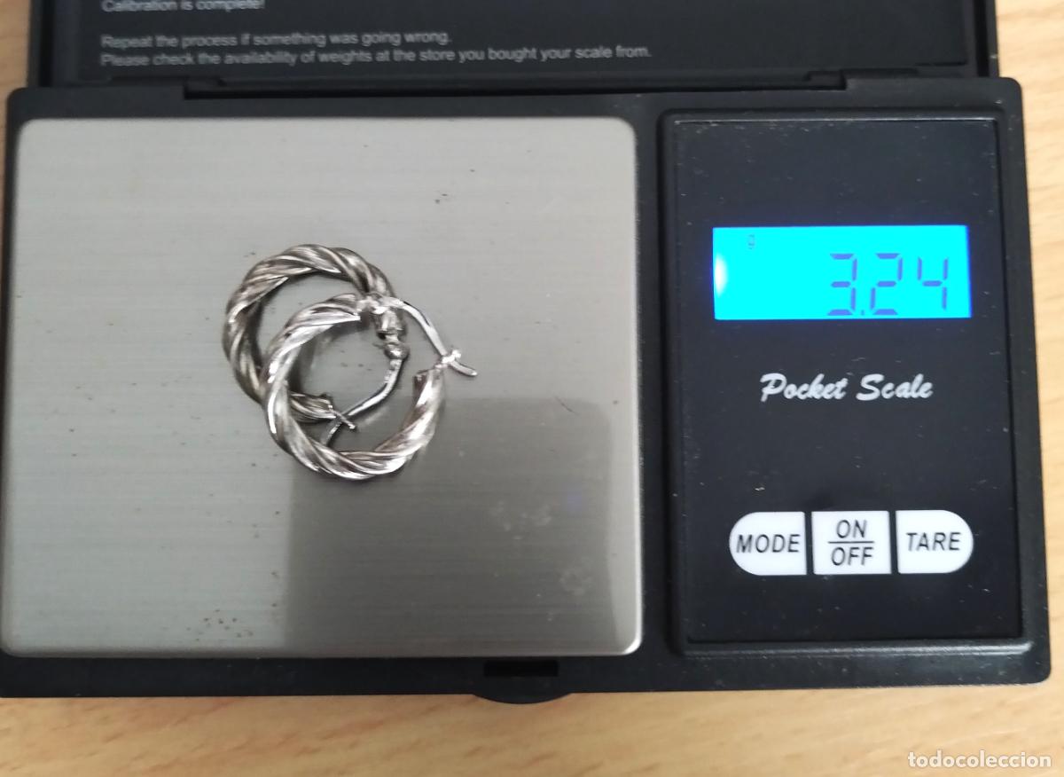 Joyeria: Pendientes de plata contrastada, aro. Zarcillos. - Foto 2