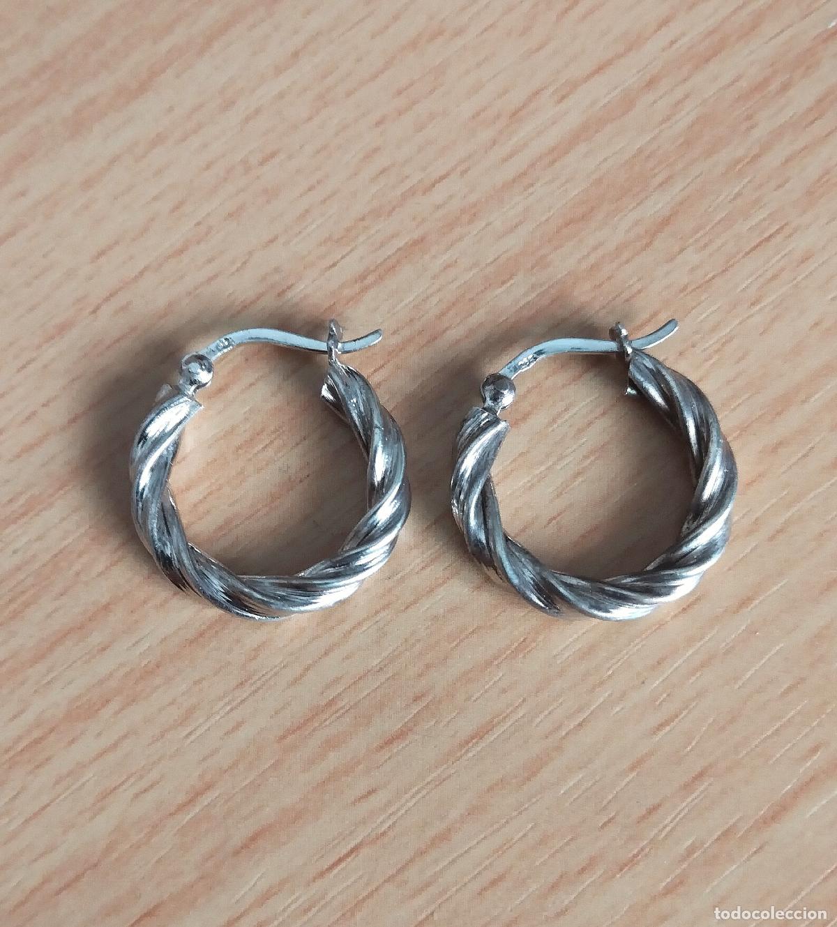 Joyeria: Pendientes de plata contrastada, aro. Zarcillos. - Foto 4