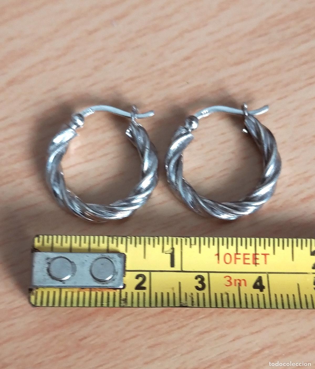 Joyeria: Pendientes de plata contrastada, aro. Zarcillos. - Foto 5