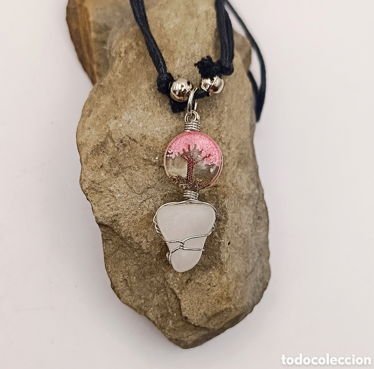Joyeria: Cuarzo Rosa con &Aacute;rbol de la Vida - Foto 1