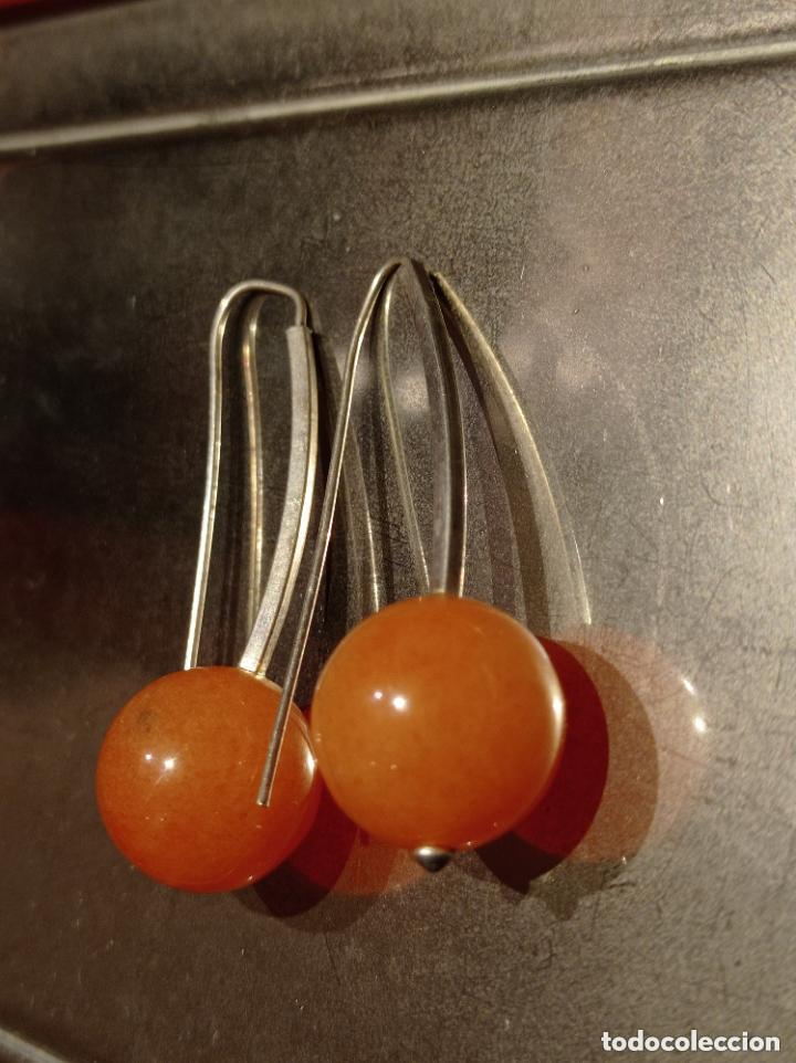 Joyeria: Pendientes de aguja Plata y Cornalina Salmon - Foto 4