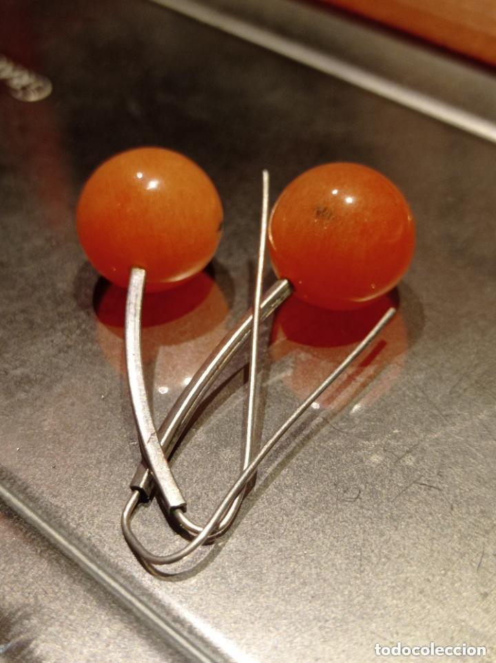 Joyeria: Pendientes de aguja Plata y Cornalina Salmon - Foto 5