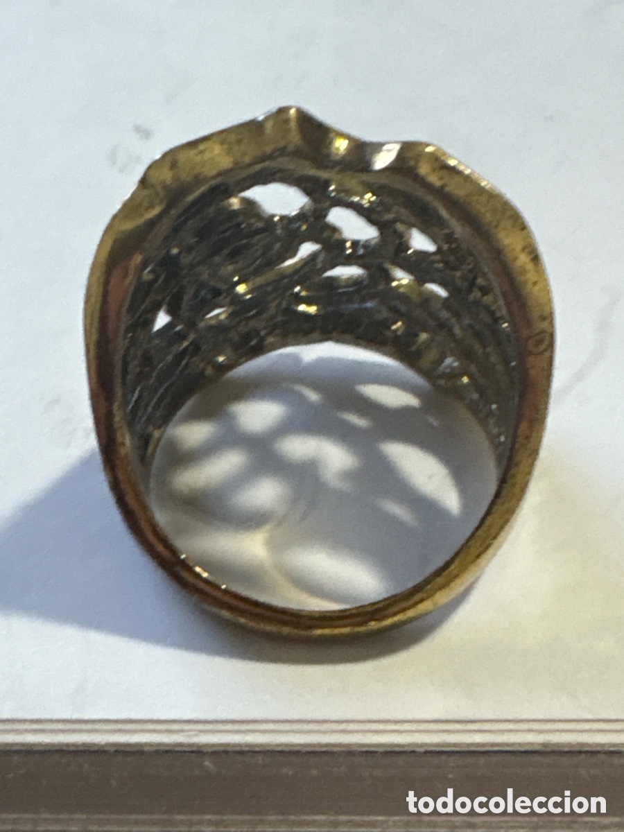 Joyeria: Antiguo anillo en metal dorado (A13) - Foto 2