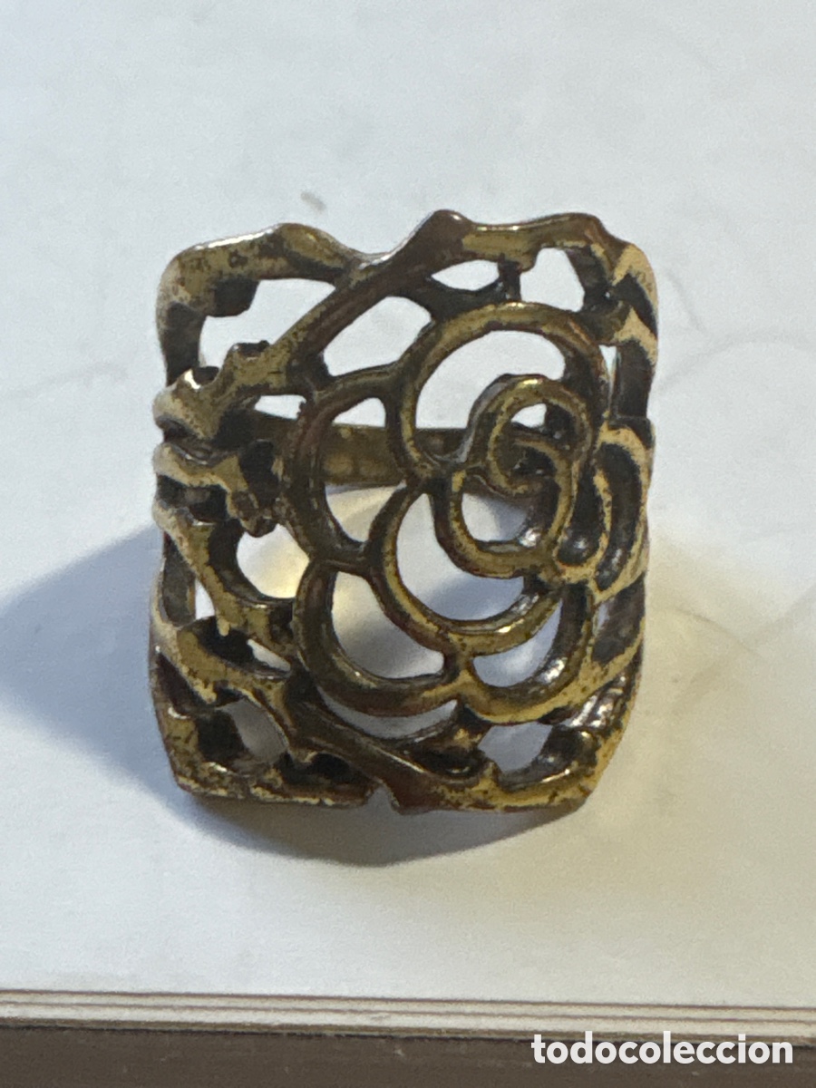 Joyeria: Antiguo anillo en metal dorado (A13) - Foto 1