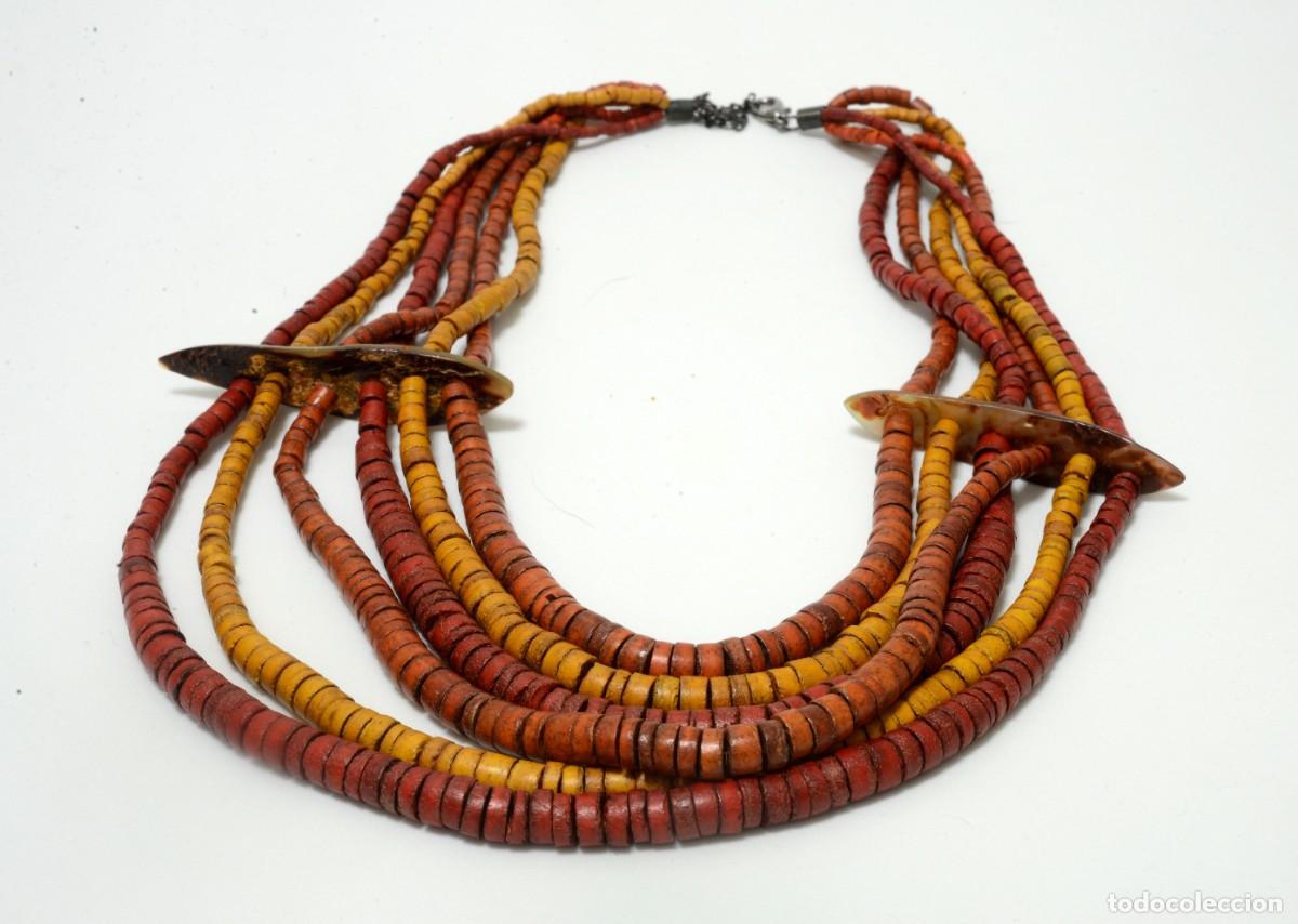 Joyeria: COLLAR VINTAGE, CUENTAS EN CUERO MARRONES, M&Uacute;LTIPLES VUELTAS - Foto 1