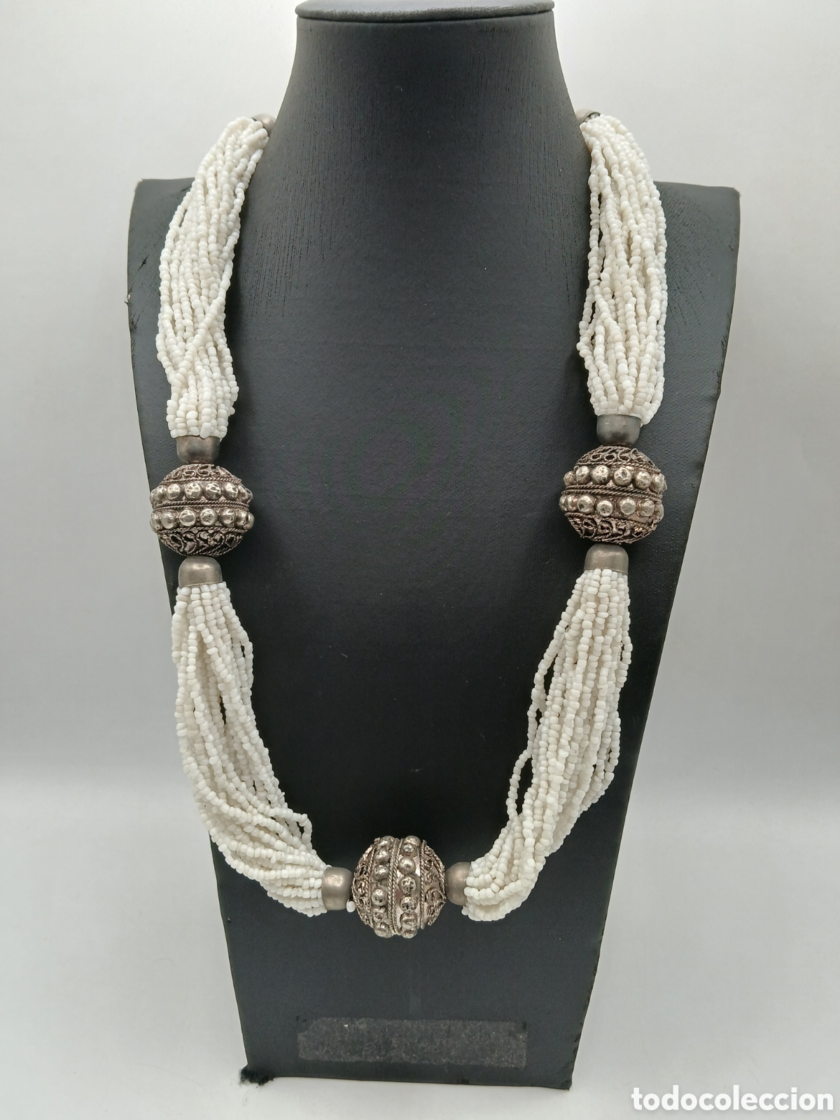 Joyeria: Collar metal plateado y opalina - Foto 2