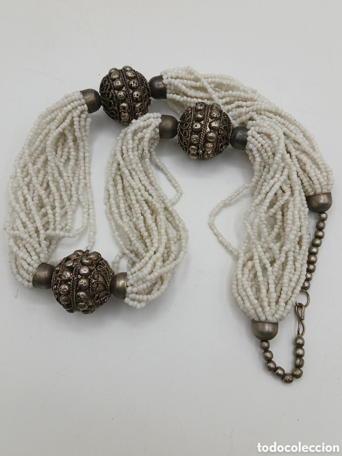 Joyeria: Collar metal plateado y opalina - Foto 4