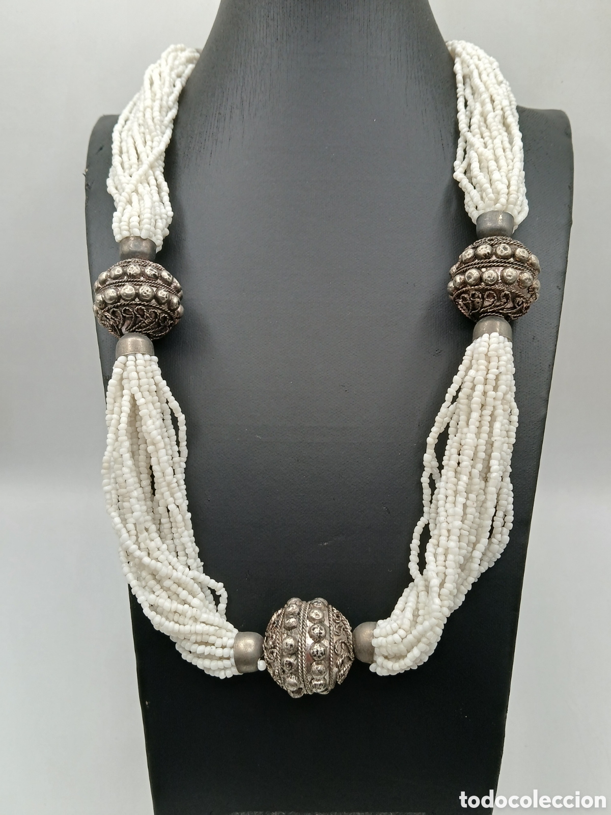 Joyeria: Collar metal plateado y opalina - Foto 1