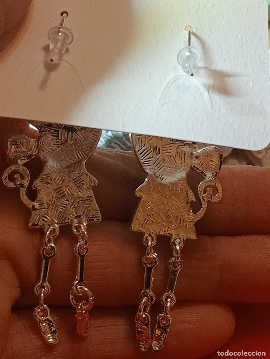 Joyeria: ORIGINALES PENDIENTES DE PLATA Y ESMALTE (SIN USAR) - Foto 4