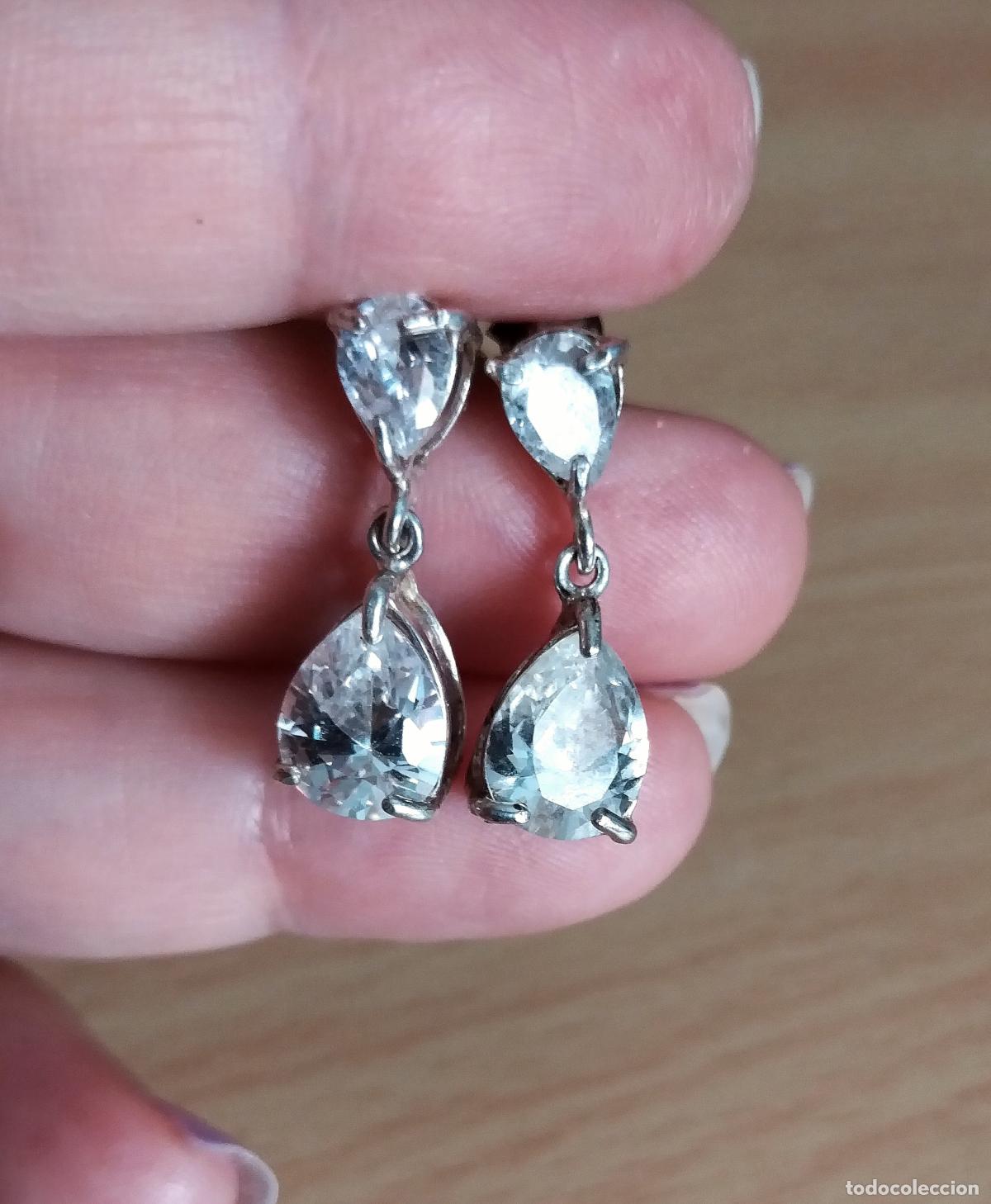 Joyeria: Pendientes de plata de ley con circonitas. - Foto 2