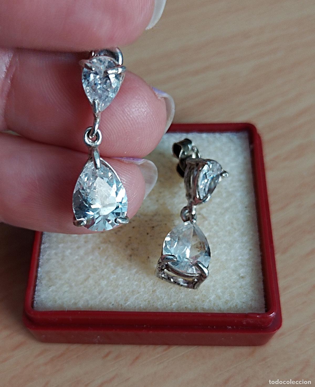 Joyeria: Pendientes de plata de ley con circonitas. - Foto 1