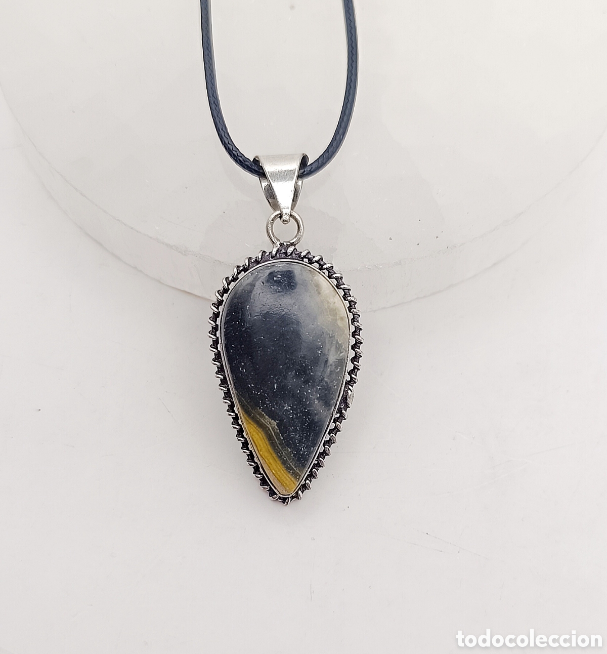 Joyeria: Collar de Jaspe Abejorro Ba&ntilde;o Plata - Foto 1