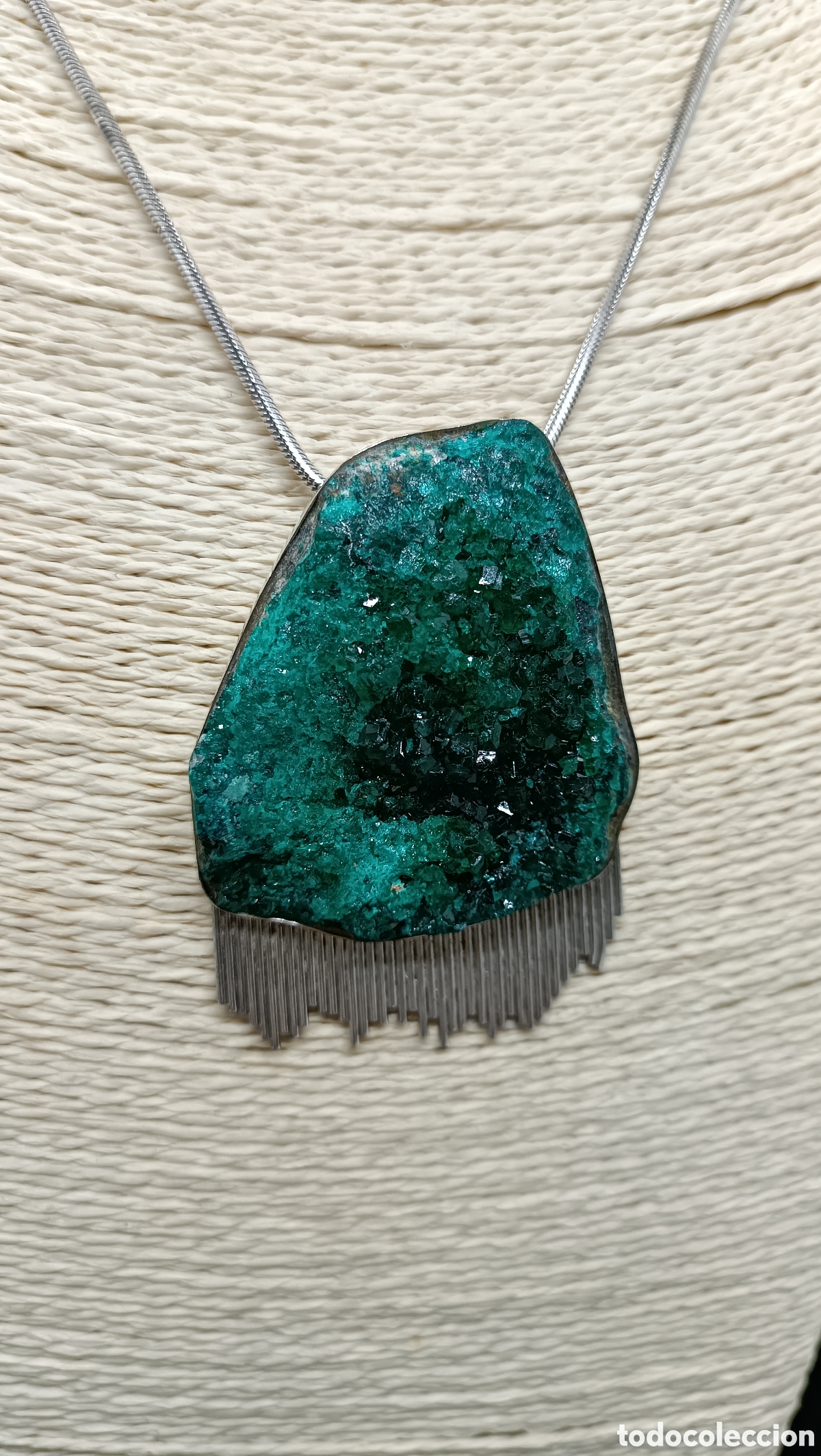 Joyeria: Espectacular colgante de plata y Dioptasa. - Foto 3