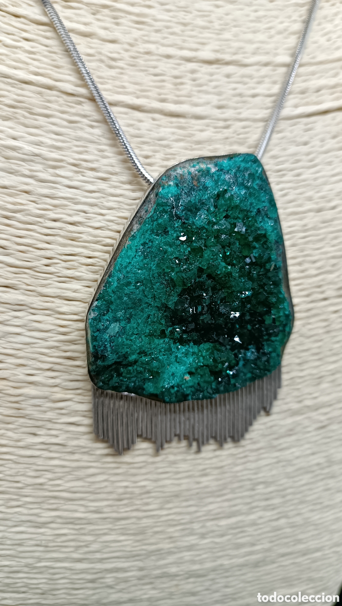 Joyeria: Espectacular colgante de plata y Dioptasa. - Foto 4