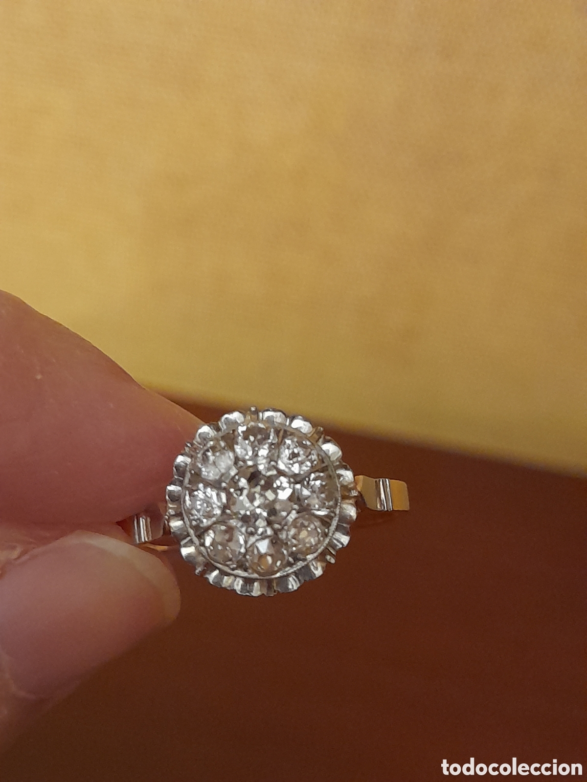 Joyeria: Sortija de oro y 9 diamantes - Foto 2