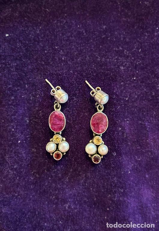 Joyeria: Pendientes de rub&iacute; y perlas - Foto 1