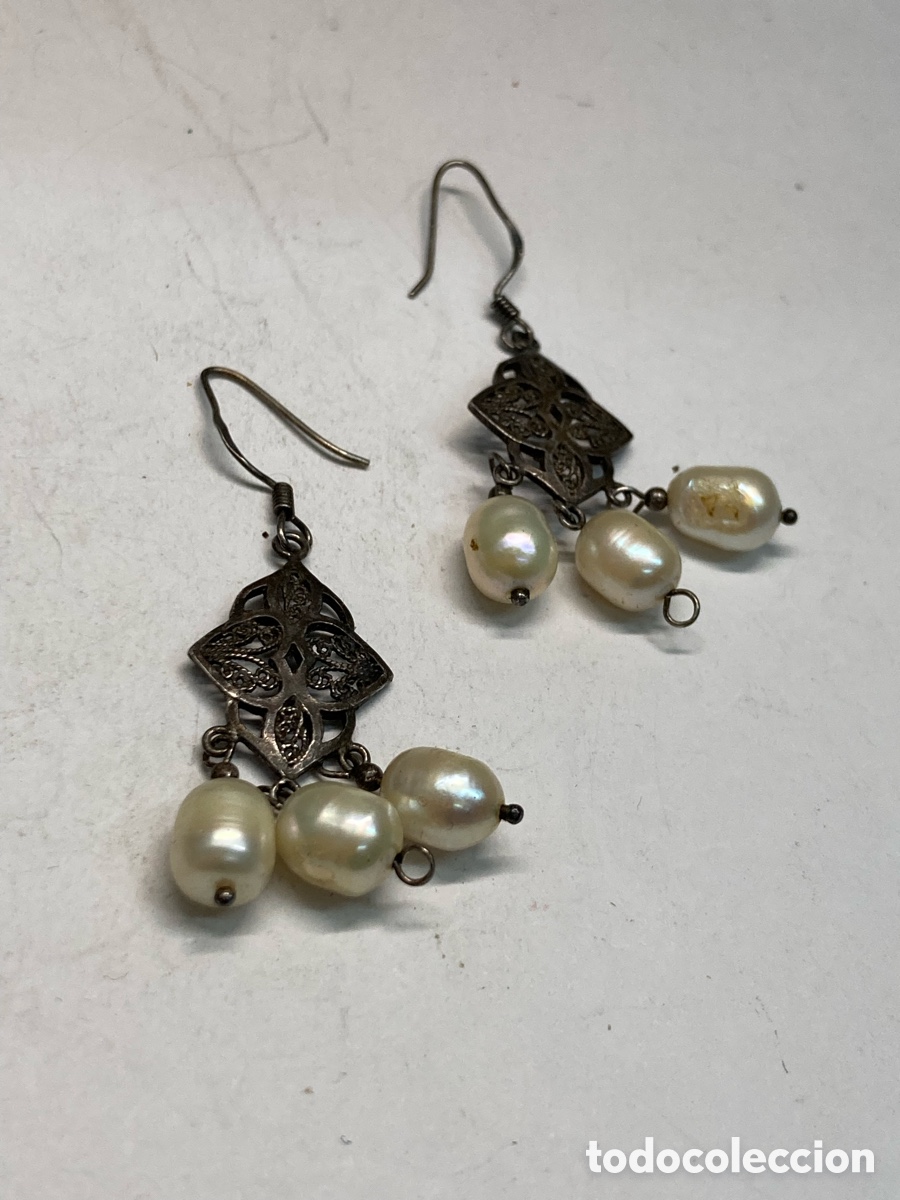 Joyeria: Pendientes de plata y perlas P275 - Foto 1