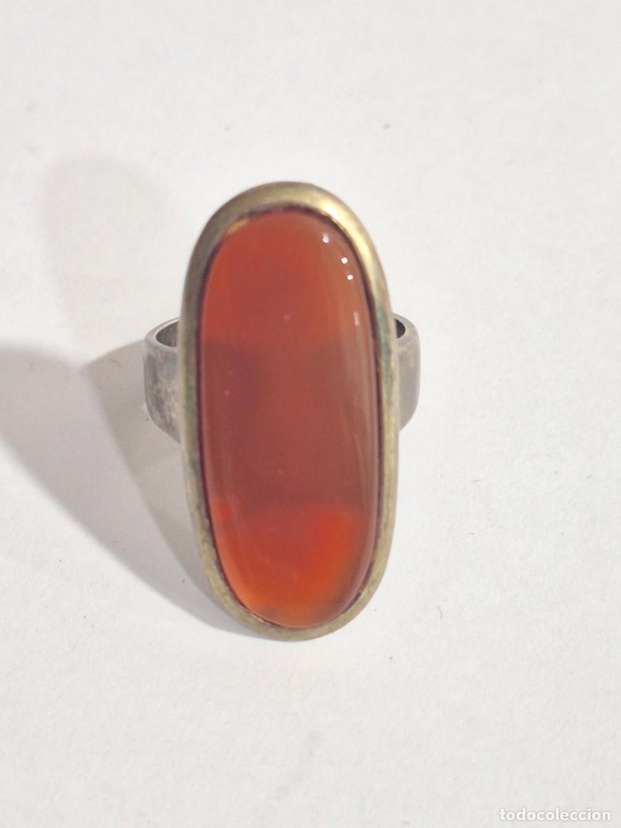 Joyeria: Antiguo anillo de plata con piedra . - Foto 1