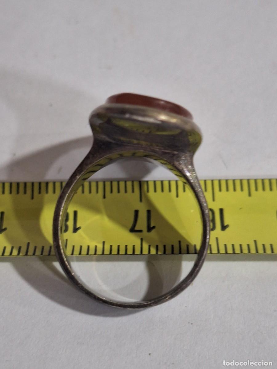 Joyeria: Antiguo anillo de plata con piedra . - Foto 6