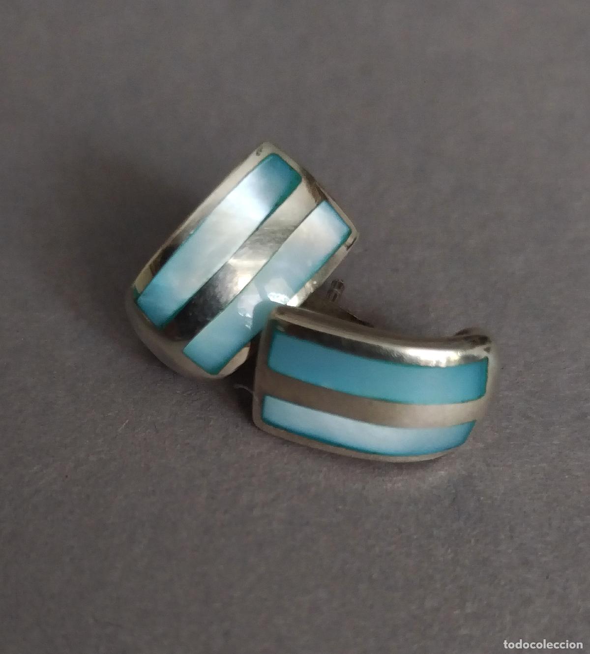 Joyeria: Pendientes de plata con n&aacute;car. - Foto 2