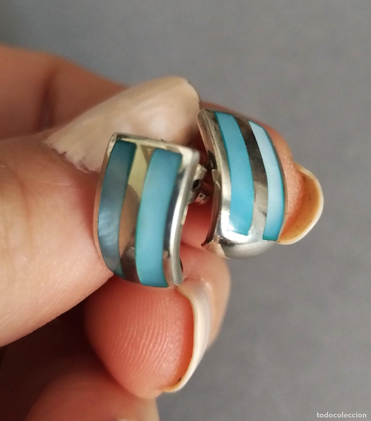 Joyeria: Pendientes de plata con n&aacute;car. - Foto 1